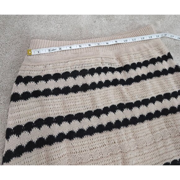 Solitaire Womens Knit Striped Sweater Skirt XL Beige & Black - Picture 6 of 6